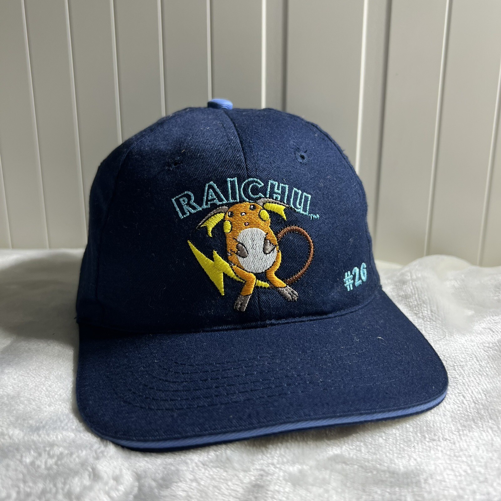 Pokemon Vintage Raichu #26 Navy Hat Cap Adjustable 20… - Gem