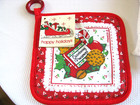 NWOT 2pc Franco multicolor 100% cotton Christmas dishtowel/pot holder set — photo 2