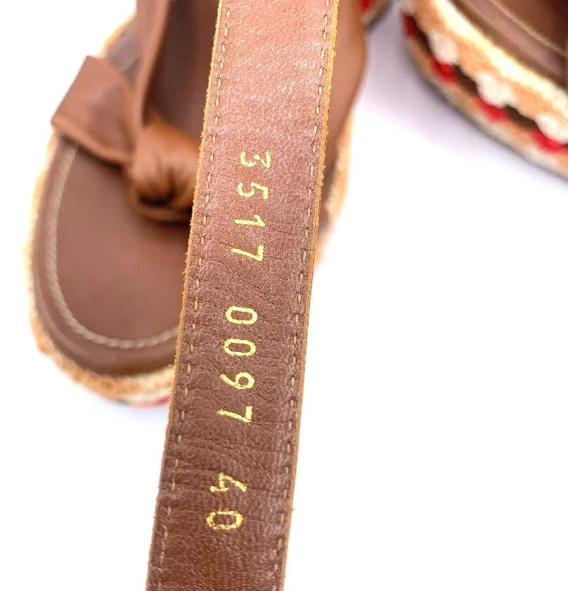 Sergio Rossi Crochet and Leather Platform Wedges 10 - Image 4 of 4