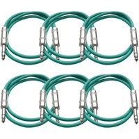Seismic Audio 6 Pack Green 1/4 Trs 2' Patch Cables on sale Seismic Audio 6 Pack Green 1/4 Trs 2' Patch Cables on sale