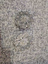 Vintage Signed TipToe Silver Tone Rhinestone Shoe Clips. CLEAN