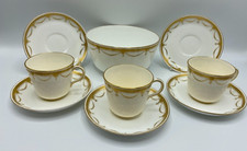 Mintons White & Gold China teawares / part tea service slop bowl cups saucers