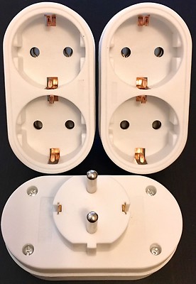 # 3 Stück Verteilerdose 2fach eu Schuko Steckerleiste Reisestecker Steckdose Z