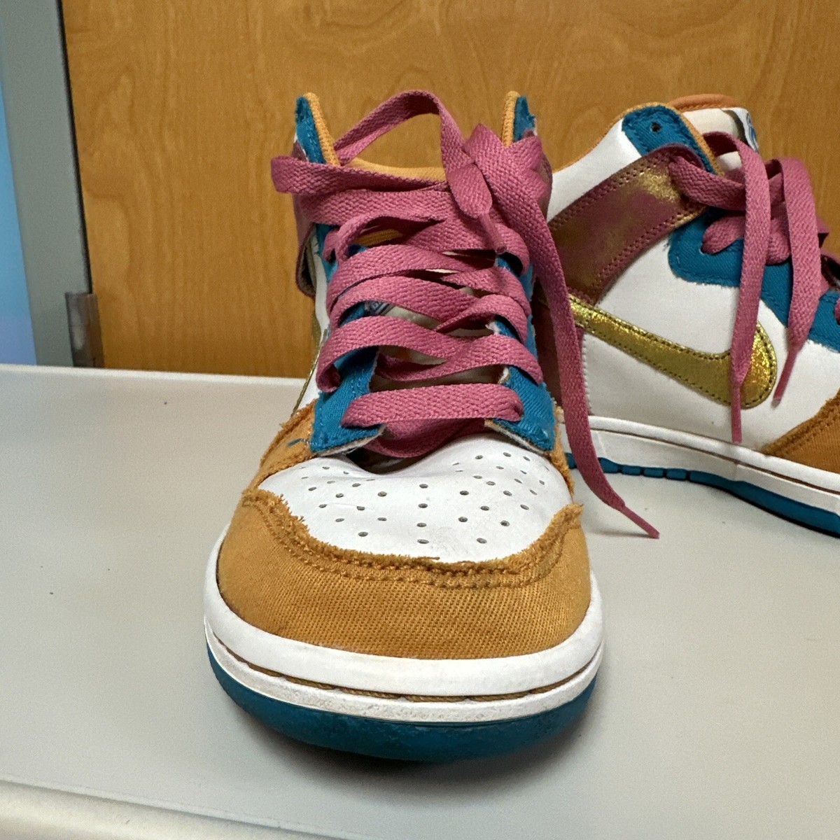 Nike Dunk High 6.0 Swan Metallic Gold Wmns Women
