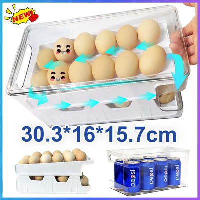 24 Eier Eierspender für Den Kühlschrank Eier Aufbewahrungsbox Eier Behälter DE