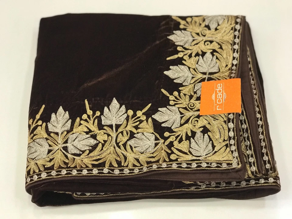 Capa de veludo marrom, xale de casamento, xales bordados de caxemira, capas de noiva, envoltório - Imagem 2 de 4