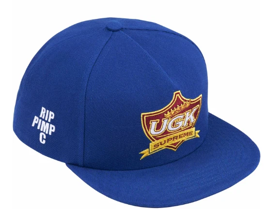 Supreme UGK brodé 5 panneaux chapeau snapBack bleu royal à la main RIP Pimp C