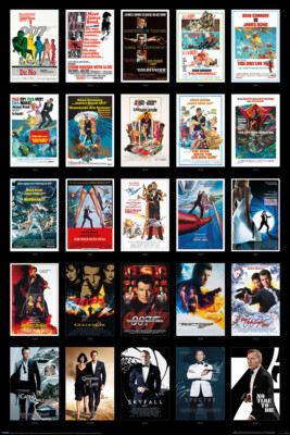 James Bond 007 - Movie Poster (25 Movie Posters Montage) (Size: 24'' x 36'')