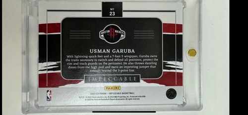 /10🔥 Usman Garuba 2021-22 Panini Impeccable Silver DRAFT LOGO 1 Troy Ounce Bar - Picture 2 of 2
