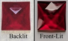 25mm 1" German Square Faceted Jewel - DARK RED