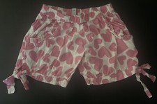 Jellyfish Pink White Hearts Shorts Pockets Bows Elastic Summer Beach Girls 10