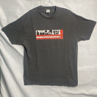 Vintage U2 2001 Elevation Tour Gray Shirt Short Sleeve Band Music Men's Size XL