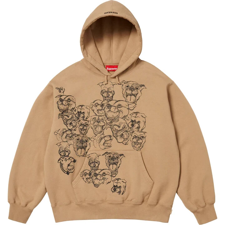 Supreme Pitbulls Embroidered Hooded Sweatshirt Light Tan | eBay