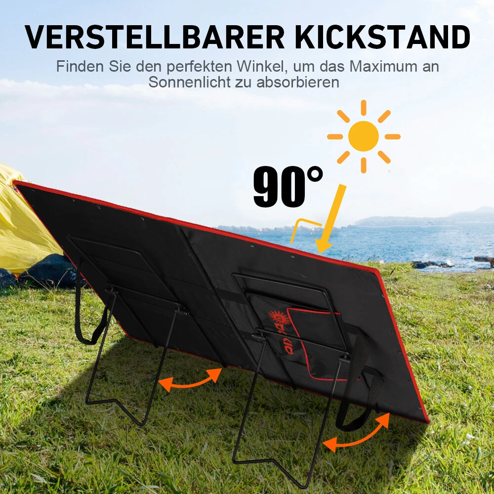Dokio Solarpanel 100w 200w 300w Faltbar Tragbar für Batterie Wohnmobil Camping