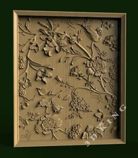 3D STL Model FLOWERS PATTERN 46 for CNC Router Carving Aspire Artcam 3D Printer