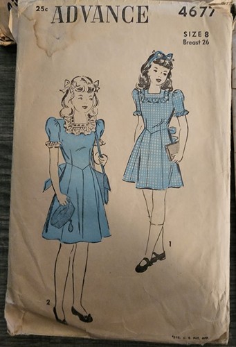 Lot of 9 Vintage 40s 50s Children's Dress Sewing Patterns Sizes 7 & 8 - Picture 6 of 10