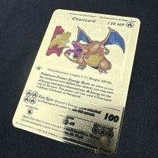 Charizard 120HP Gold Metal Pokémon Card Fan Art!