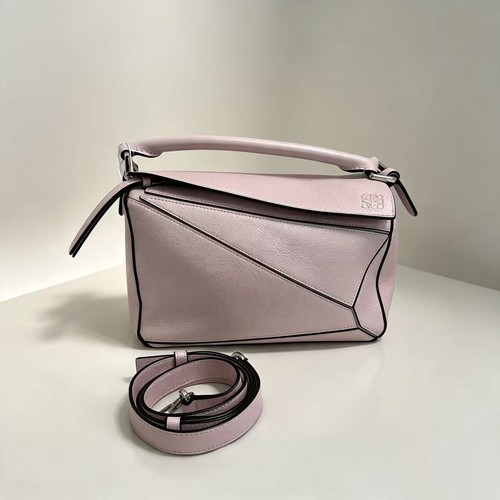 Authentic LOEWE Calfskin 2-Way Puzzle Bag Handbag Small Dusty Lilac CrossbodyBag