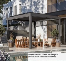 NEW RELEASE ROYALCRAFT LUXE 3X3M PERGOLA SOLAR LIGHT SYSTEM VOICE CONTROL £2k