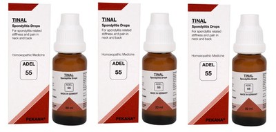 ADEL 55 Spondylitis Drops Pack of 3 Homeopathic Remedy for Neck & Back Pain