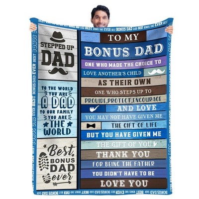 To My Bonus Dad Throw Blanket Gifts Fathers Day Step Dad In Law Birthday Soft