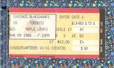 Keith Brown 2G Winner Ticket stub 3-9-1988 Leafs Hawks Darren Pang W#17 👀🔥
