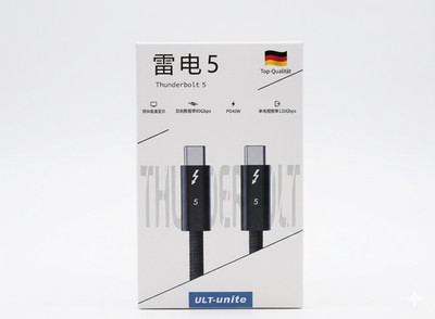 ULT-unite Ultraschnelles Thunderbolt 5 Kabel, 0,8 m - Schwarz