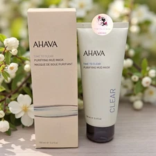 AHAVA Time To Clear Purifying Mud Mask 3.4 fl oz/100 ml Full Size Sealed