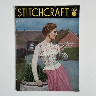 Stitchcraft July 1952 original vintage Strickanleitungen und Handarbeiten - Bild 1 von 4