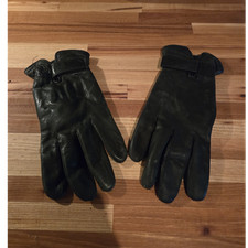 Wilsons Women's Black Solid Leather Wrist-Length Lined Gloves Size S