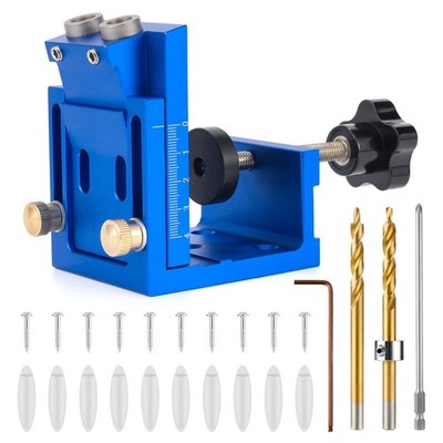 Pocket Hole Jig Set, Taschenloch Bohrschablone, Schrägloch Bohrschablone, Tas...