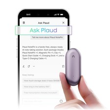 Plaud NotePin Voice Recorder, AI Voice Recorder, App Control, AI Notetaker, A...
