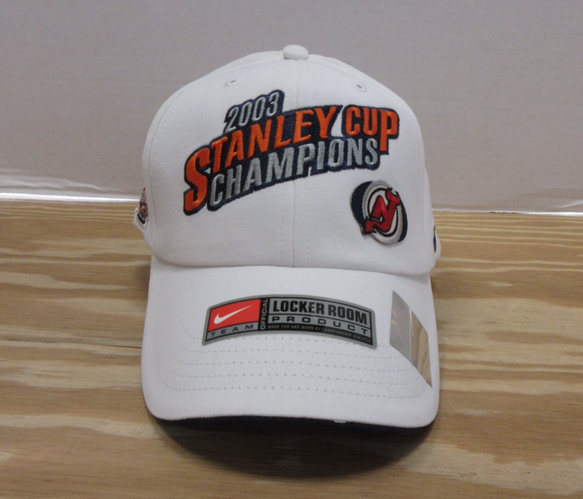 VTG New Jersey Devils Hat Cap Men Nike Hook Loop 2003 Stanley Cup