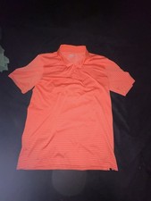 Nike Golf Tour Performance Dri-Fit Men's Orange Striped Polo Shirt Size M