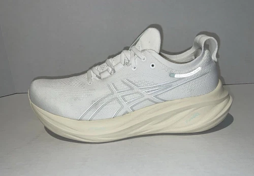 ASICS Gel Nimbus 26 Women’s Sz 10 White Cream Running Shoes 1012B601 Worn Once!
