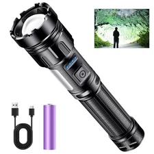 Led Flashlight Super Bright Flashlights Rechargeable High Lumens Torch 5 Mode...