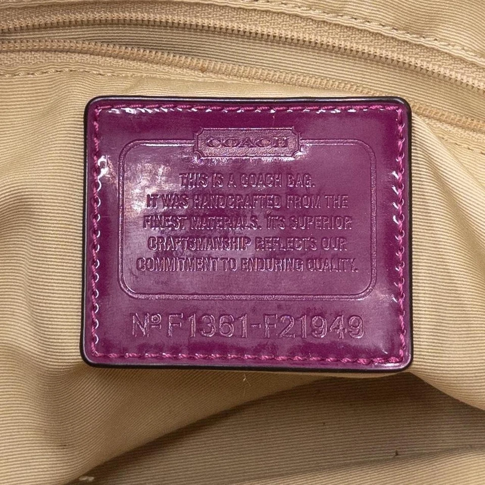 Bolso de Mano Coach Signature Vintage Rayas Monograma Passion Berry Y2K Foto 3 de 4