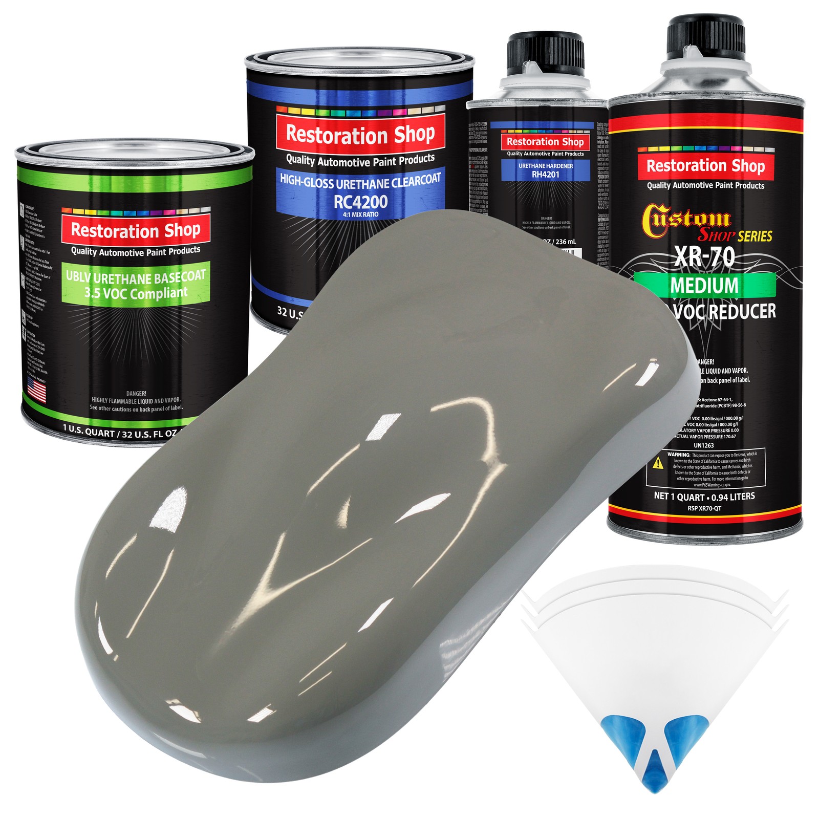 Dove Gray Quart Low VOC Urethane Basecoat Auto Body Paint Kit