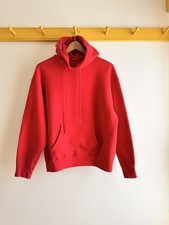Vintage 80s faded red hoodie sweatshirt cotton sweat usa made fleece terry M
