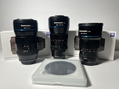 SIRUI Anamorphic 1.33X Lens Set 24mm F2.8 35mm F1.8 50mm MFT set + VND, diopters