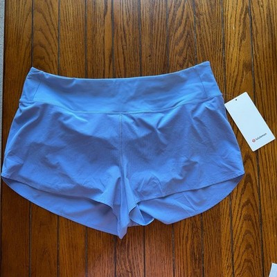 Lululemon Speed Up Short High Rise 2.5  Mesh Vent Prep Blue Size XL Size 12 NWT