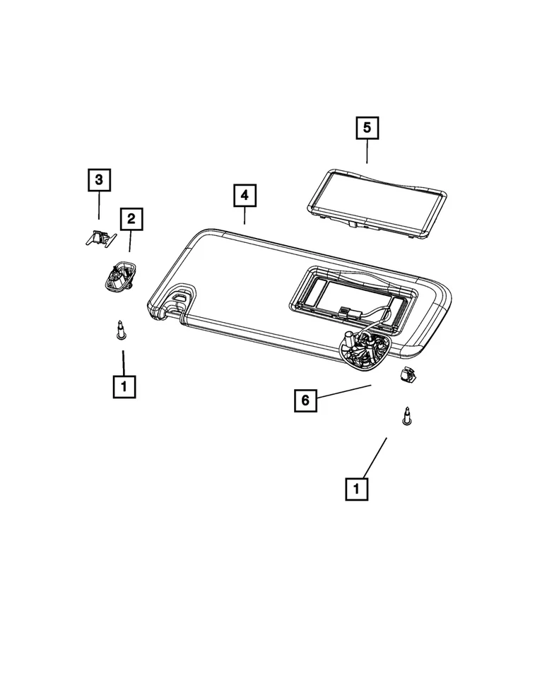 Visera derecha Mopar genuina 6BP11HL1AE Foto 4 de 4