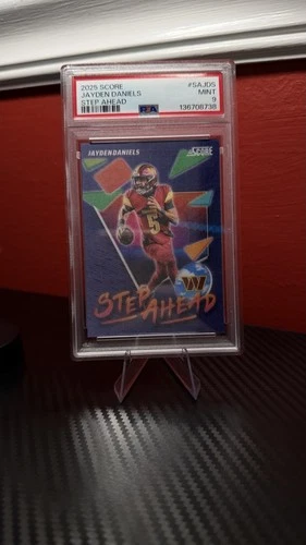 CASE HIT Jayden Daniels Step Ahead #SA-JDS, Panini Score 2025:  PSA 9