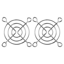 50mm Wire Computer Case Fan Grill / Guard - Chrome Silver Set of Two 