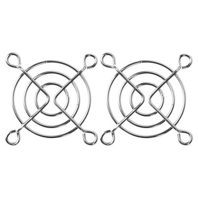 50mm Wire Computer Case Fan Grill / Guard - Chrome Silver (Set of Two)