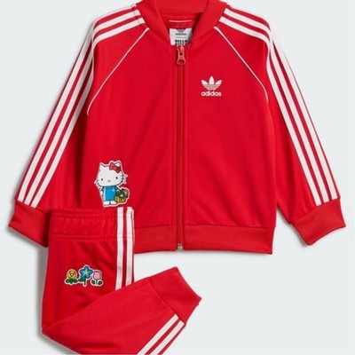 adidas x Hello Kitty SST Trainingsjacke & Hose Set Rot Kinder Sport Trikot