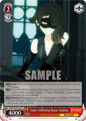 Cinder: Infiltrating Beacon Academy - RWBY/WX03-051 - R Near Mint Weiss Schwarz 