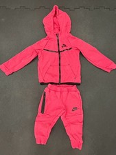 Nike 2-Piece Tech Fleece Full Zip Set Hoody Pants Pink 2T Track Suit Jogger HTF
