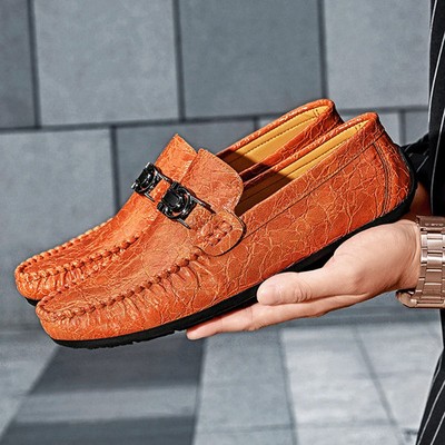  Men's Leather Fashion Sneakers Loafer Driving Wedding Dress Shoes Classic Retro