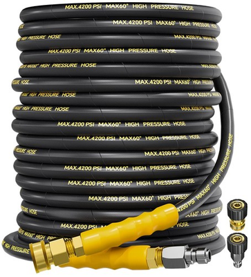 #ad 4200PSI Pressure Washer Hose 100FT with 3 8quot; Swivel Quick Connect for Cold Ho... $140.95